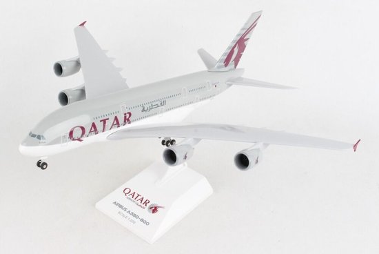 Airbus A380 Qatar with gear
