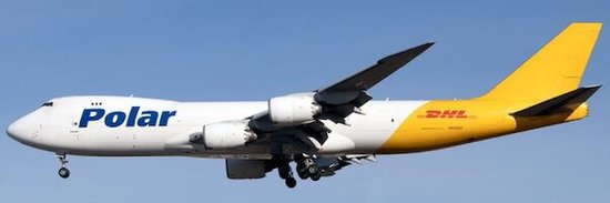 Boeing 747-8F Polar Air Cargo in DHL livery