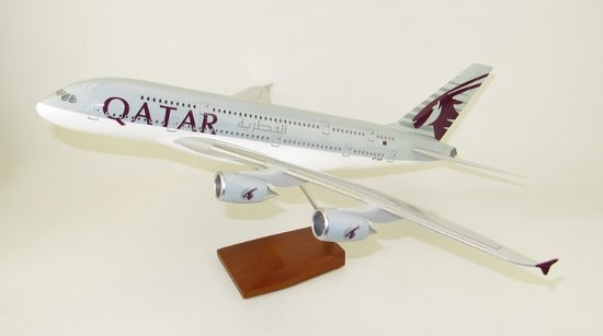 Airbus A380 Qatar Airways with cockpit and cabin LED lighting
