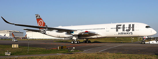 Airbus A350-900 Fiji Airways with stand