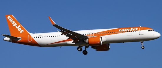 Airbus A321neo EasyJet with stand