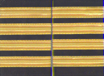 Set of two 4 gold bar Epaulettes with black background. ( 13 mm bar) 