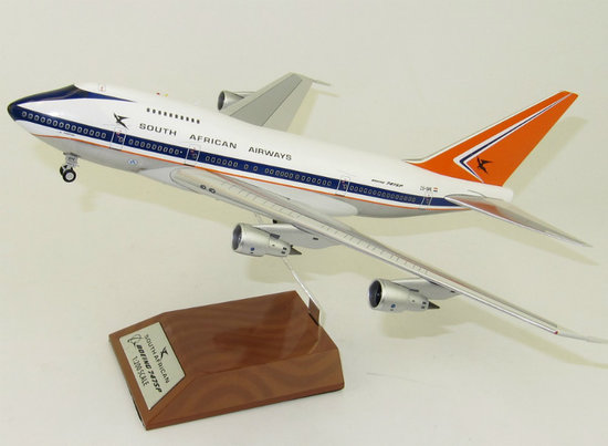 Boeing 747SP South African Airways,  polished with stand 