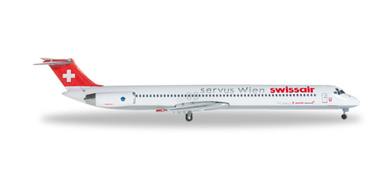 Flugzeug McDonnell Douglas MD-81 der Swissair " Servus Wien "
