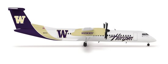 Das Flugzeug Dash 8Q-400 Horizon Air UW Huskies