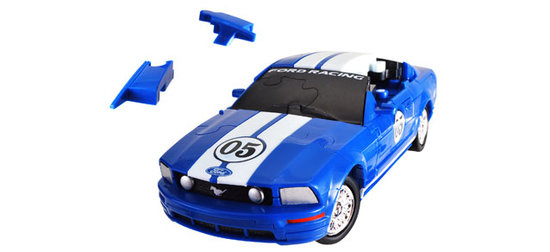 Puzzle Fun 3D Ford Mustang, standard blue