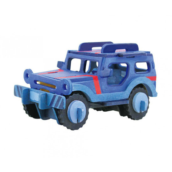 3D puzzle - JEEP + 4 farby