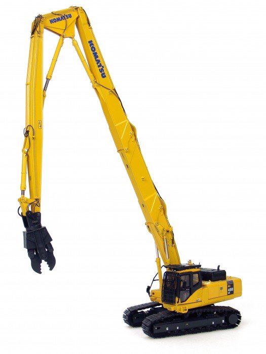 Demolition excavator Komatsu PC450 Long boom with demolition fork