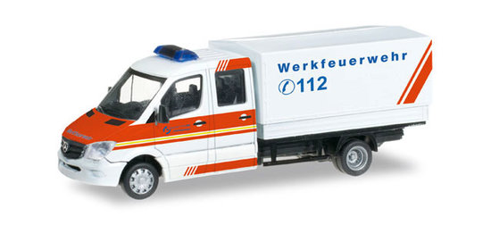 Auto Mercedes-Benz Sprinter Pick-up mit Doppelkabine Leinwand " Werksfeuerwehr Salzgitter "