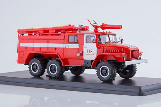 Fire engine AC-40 (URAL-43202), white stripes