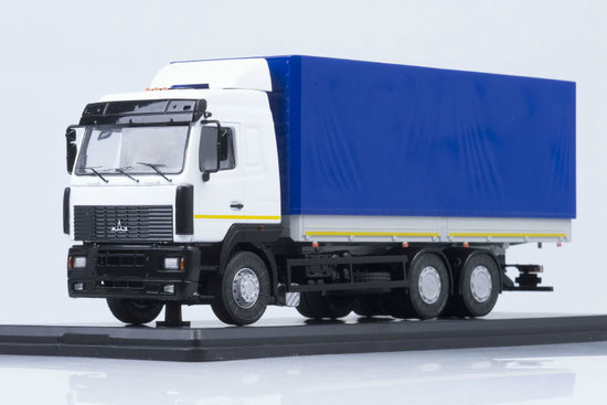 MAZ-6312 flatbed truck, (with tent),  grey-blue