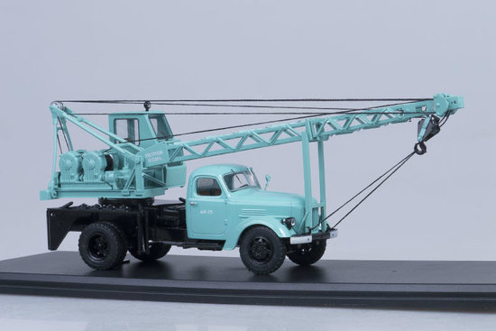 Crane truck AK-75 (ZIL-164), exhibition version tyrkysový