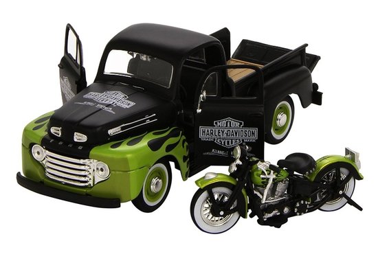 Ford Harley-Davidson F-1 Pickup und Fahrrad FL Panhead Harley-Davidson, 1948
