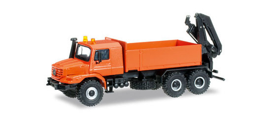 Mercedes-Benz Zetros pick-up truck with rear loading crane