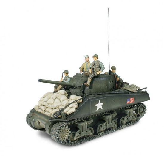 Tank M4A3 Sherman US-Armee, Normandie, Frankreich, D-Day, 6. Juni 1944, w / 4 Figuren