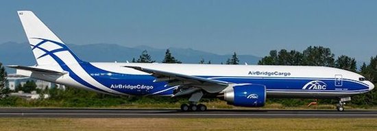 Boeing 777-200LRF ABC Air Bridge Cargo  'Flaps Down'With Stand