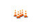 Traffic cone set of 5 pcs for scale 1:32
