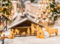 Cribs at Christmas markets with figures in a wooden look