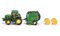 John Deere 7530 with round baler 990