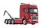 Scania R500 series with hooklift, red