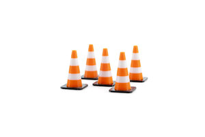 Traffic cone set of 5 pcs for scale 1:18