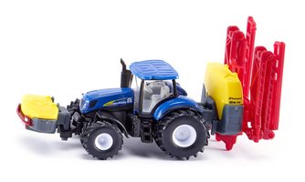 Traktor New Holland s postřikovačem plodin Kverneland
