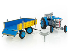 Traktor Zetor s valníkem modrý - plastové disky kol