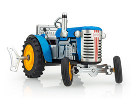 Traktor ZETOR solo - kovové disky - modrý