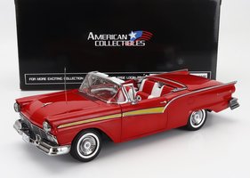 FORD USA - FAIRLANE 500 SKYLINER CABRIOLET OPEN 1957 - FLAME RED