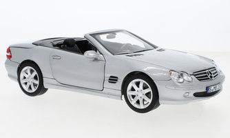 Mercedes SL 500, strieborná, s odnímateľnou strechou, 2001