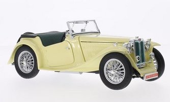 MG TC Midget, light beige, RHD, canopy lays by, 1947