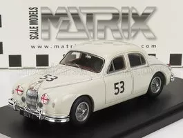 JAGUAR MKII 3.4 LITRE N 53 2nd SIVERSTONE ANNUAL INTERNATIONAL TROPHY MEETING 1959 weiß