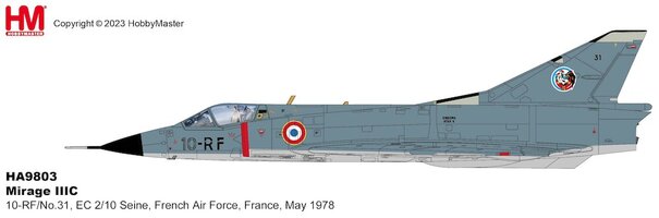 Dassault Mirage IIIC 10-RF/No.31, EC 2/10 Seine, French Air Force, 1978