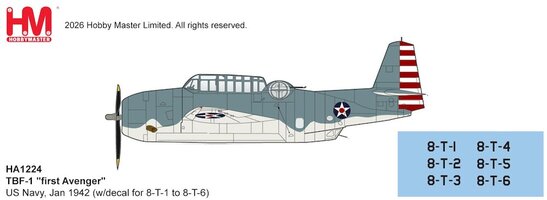 Grumman TBF-1 Avenger "First Avenger" US Navy, Jan 1942
