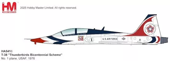 T38 Talon "Thunderbirds Bicentennial Scheme" No.1 plane, 1976
