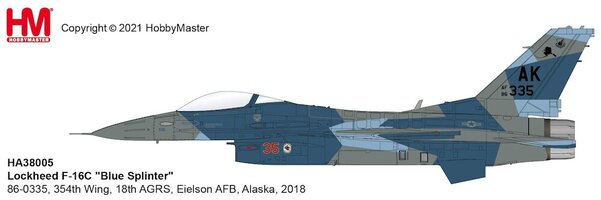  F-16C "Blue Splinter", 354. Wing, 18. AGRS, Eielson AFB, Aljaška, 2018