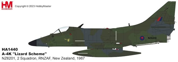A4K Skyhawk "Lizard Scheme", 2 Squadron, RNZAF, New Zealand, 1987