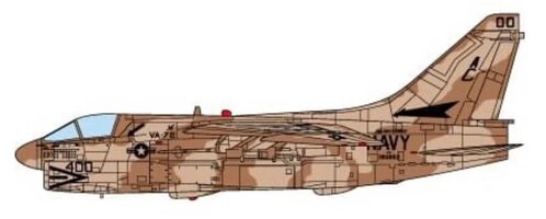 A7E Corsair II US Navy, Blue Hawks, USS JohnF. Kennedy, Desert Storm, 1991