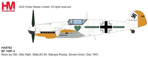 Bf109F-4 Luftwaffe flown by Obt. Otto Kath, Stab/JG 54, Staraya Russa, Soviet Union, Dec 1941