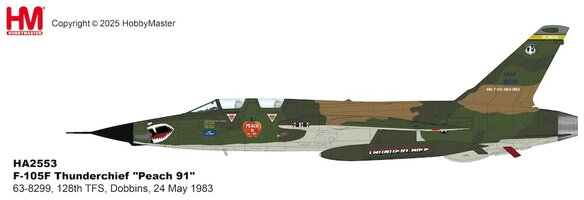 F105F Thunderchief USAF, "Peach 91" 1983