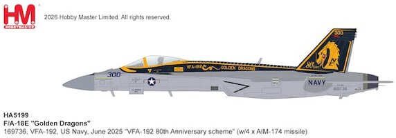 F/A-18E US Navy "Golden Dragons" - "VFA-192 80th Anniversary scheme"