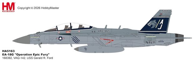 F/A-18G "Operation Epic Fury" VAQ-142, USS Gerald R. Ford