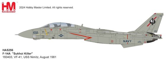 Grumman F14A Tomcat US Navy "Sukhoi Killer" VF-41, USS Nimitz, August 1981