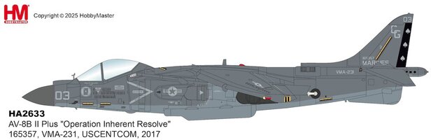 Harrier II AV-8B II Plus US Marines "Operation Inherent Resolve" 2017