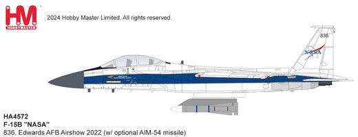 Kvalitný kovový model vojenského lietadla McDonnell Douglas F15B "NASA", Edwards AFB Airshow 2022