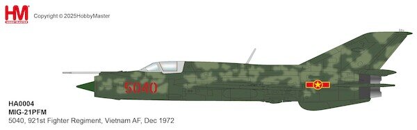 MIG21PFM 5040, 921st Fighter Regiment, Vietnam AF, Dec 1972