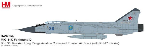 MIG31K Foxhound D Bort 36,  Russian Air Force