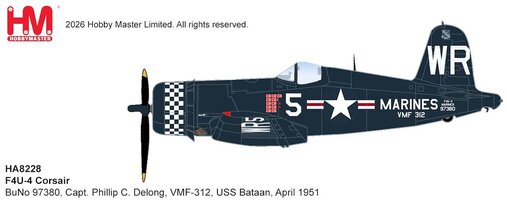 Vought F4U-4 Corsair VMF-312 Capt. Phillip C. Delong April 1951