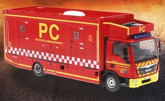 MAN FIRE TRUCK COMMAND POST FRANCE 2015 - RED/YELLOW COLOR