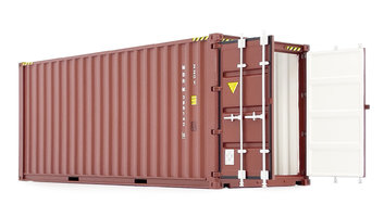 Container 20 Fuß Seetransport, Braun